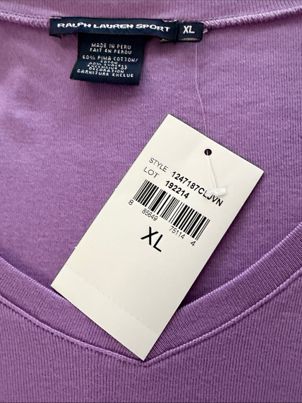 Ralph Lauren Lavender V-Neck Sweater XL - Picture 3 of 6